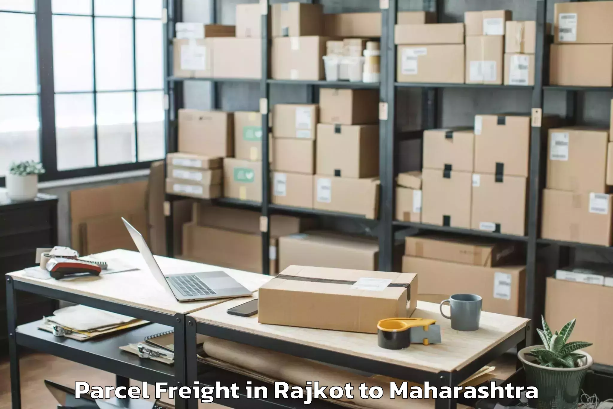 Efficient Rajkot to Naigaon Khairgaon Parcel Freight